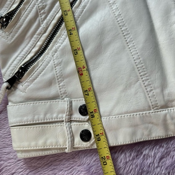 👽[ Apperloth ] White Zipper Motorcycle Jacket - Picture 13 of 14